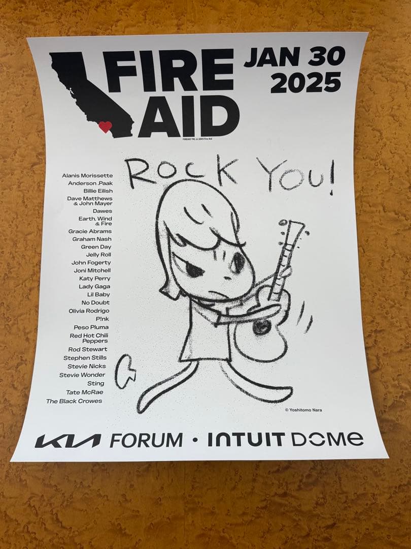 【新品】激レア　奈良美智　FireAid ポスター②