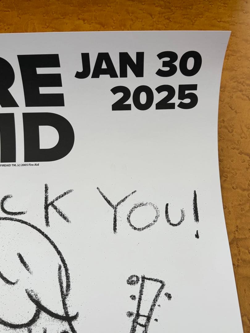 【新品】激レア　奈良美智　FireAid ポスター②