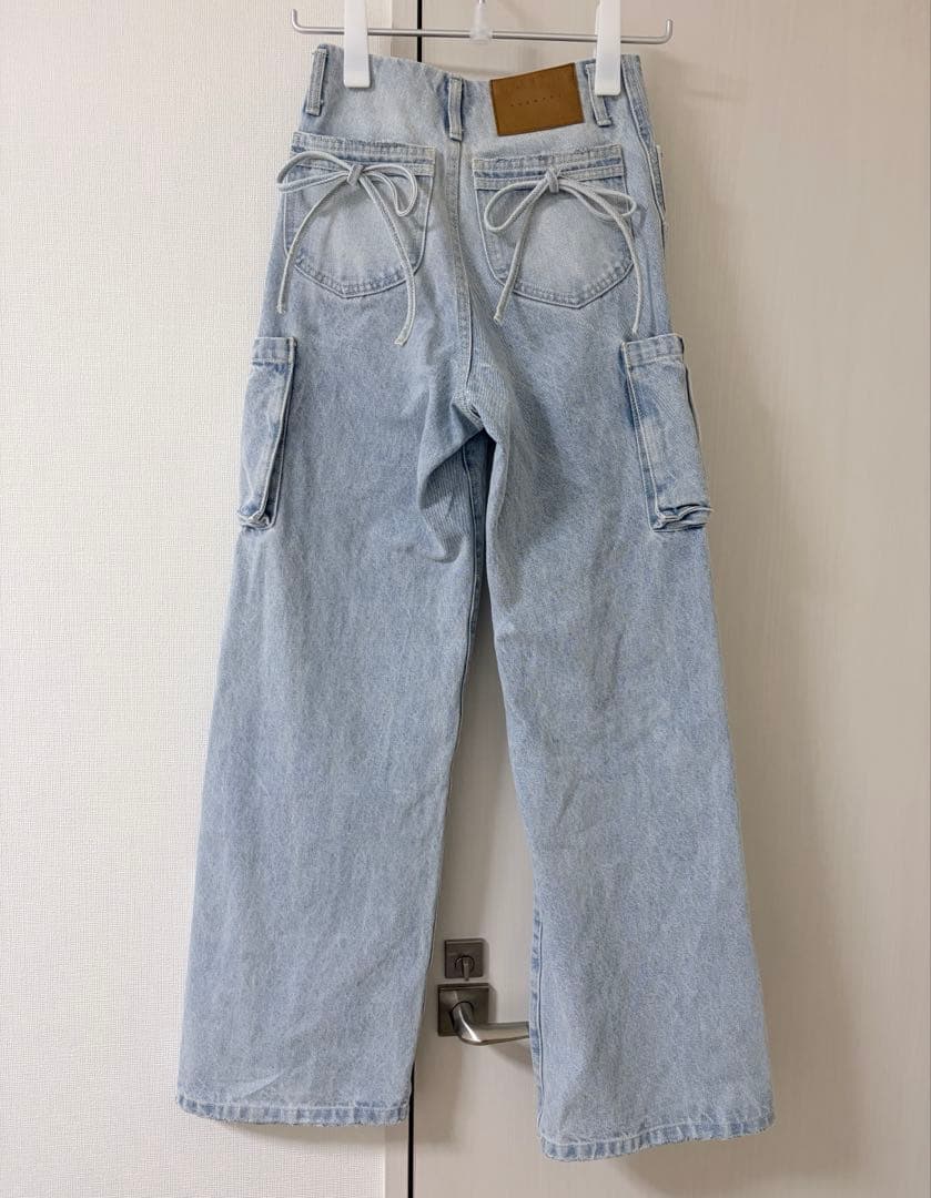 andmary Back ribbon denim cargo pants - メルカリ
