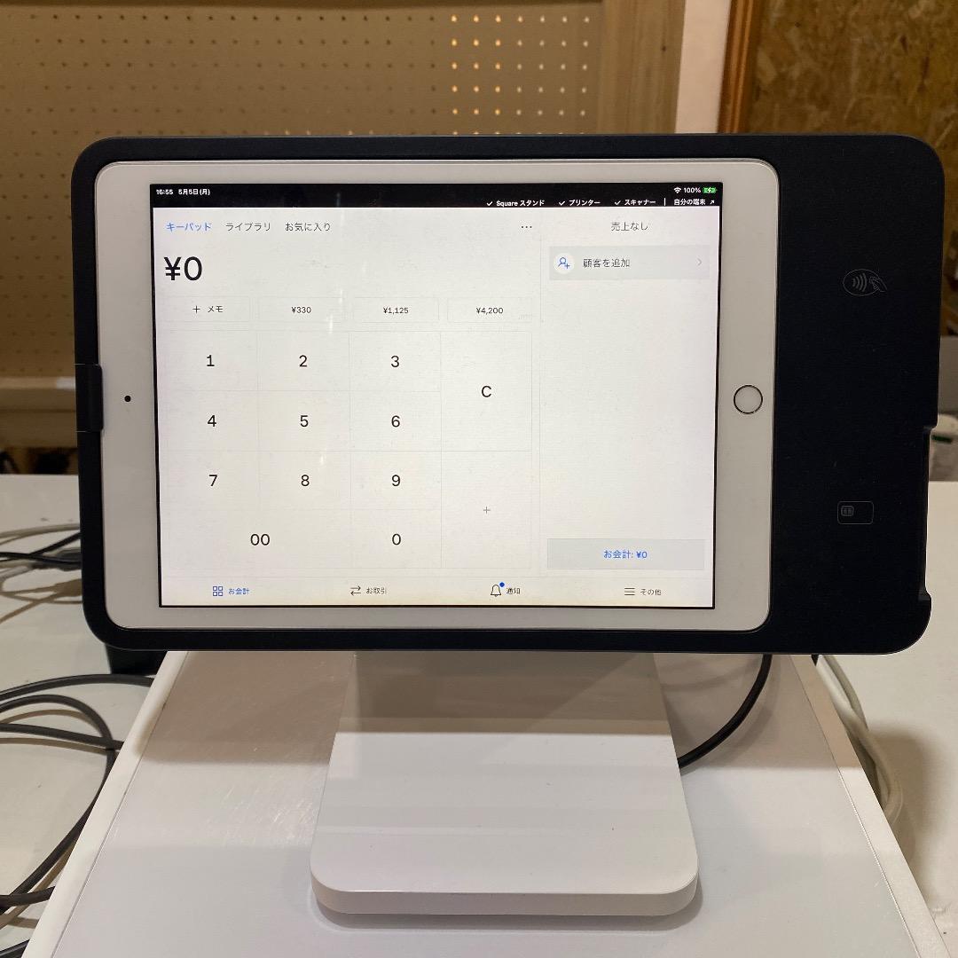 squareスタンド+mPOPレジ＆iPad・スキャナー・リーダー端末セット