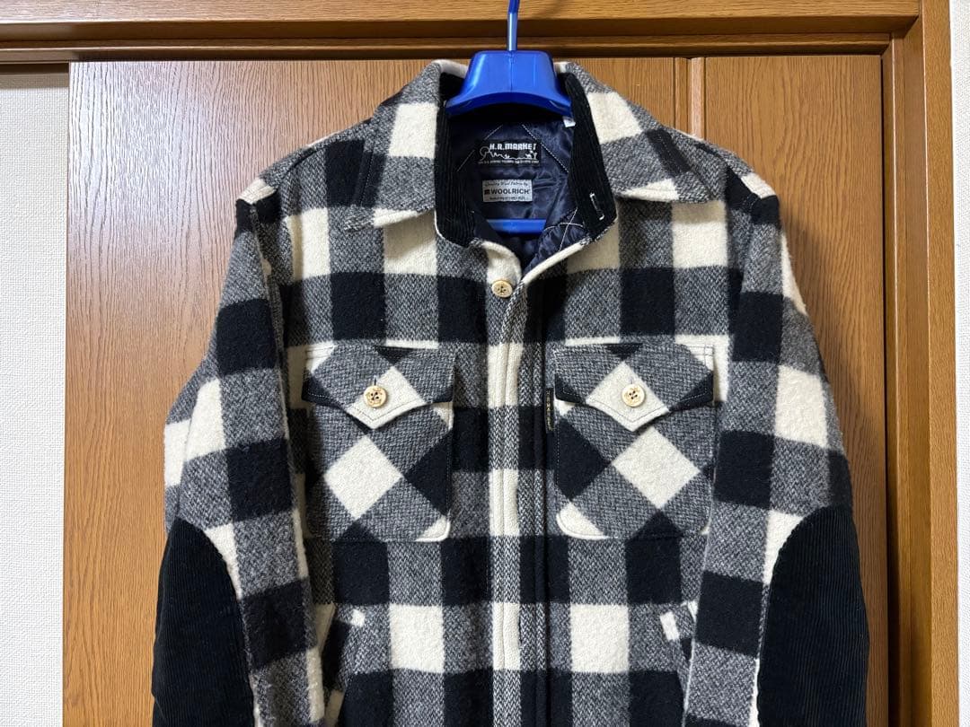 H.R.MARKET WOOLRICH チェック　エルボーパッチ　CPO 3