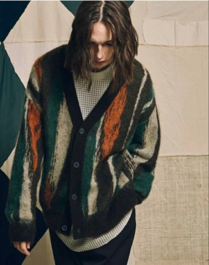 【特価】ランダムストライププライムオーバーモヘヤニットカーディガン MAISON SPECIAL（メゾンスペシャル）の「《ユニセックスアイテム