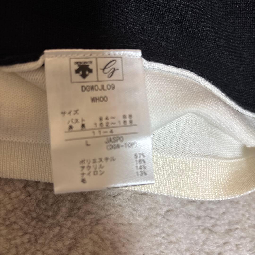 デサント バイカラーニット ハーフジップ リュクス キラキラロゴ L