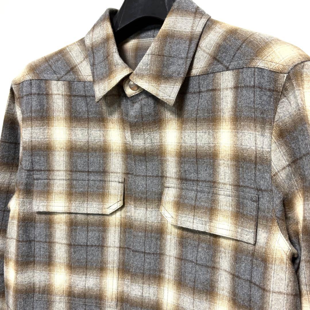 新品 RICK OWENS 25SS OUTERSHIRT GREY PLAID - メルカリ