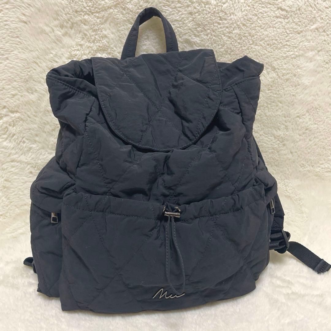 しまむら mumu キルティング BIG軽量リュック ブラック - メルカリ