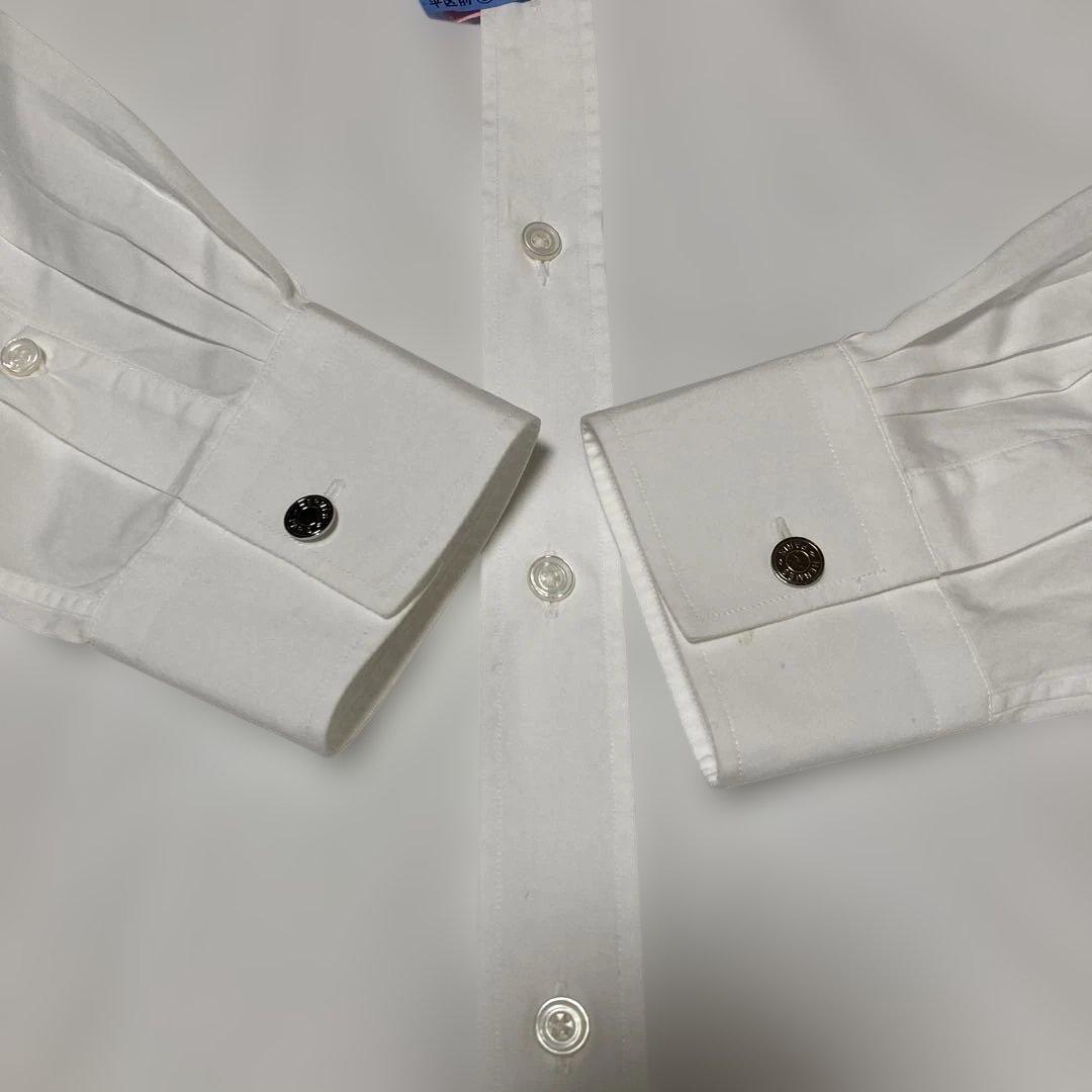 HERMES 白シャツ.セリエボタン☆38.M.フランス製.クリーニング済