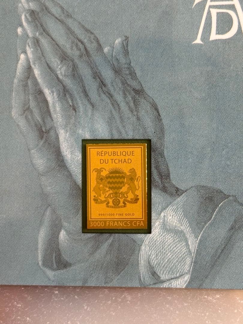 【純金】祈りの手 1/1000oz Fin Gold チャド共和国 インゴット