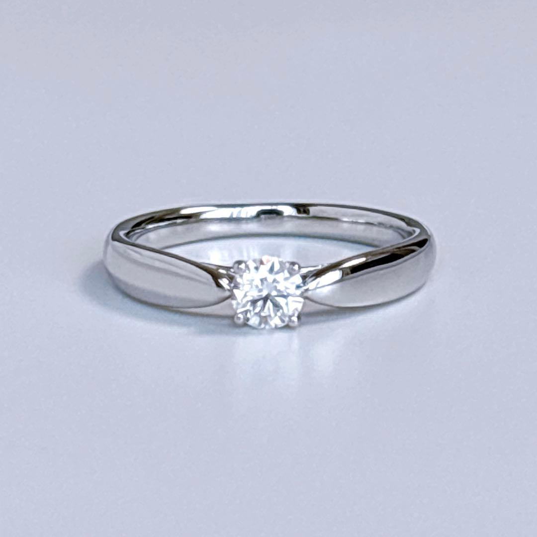 【鑑別書&新品仕上】ティファニー ハーモニー　プラチナ 9号　0.18ct