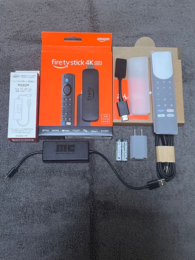 Fire TV Stick 4K Max 、Mission Cables セット Amazon | Fire TV Stick 4K /4K Max 対応 本体なし Mission Cables USB