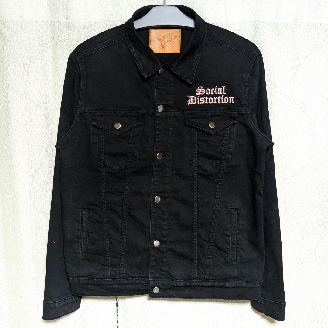 ■Social Distortion デニムジャケット 黒M ストレッチ■