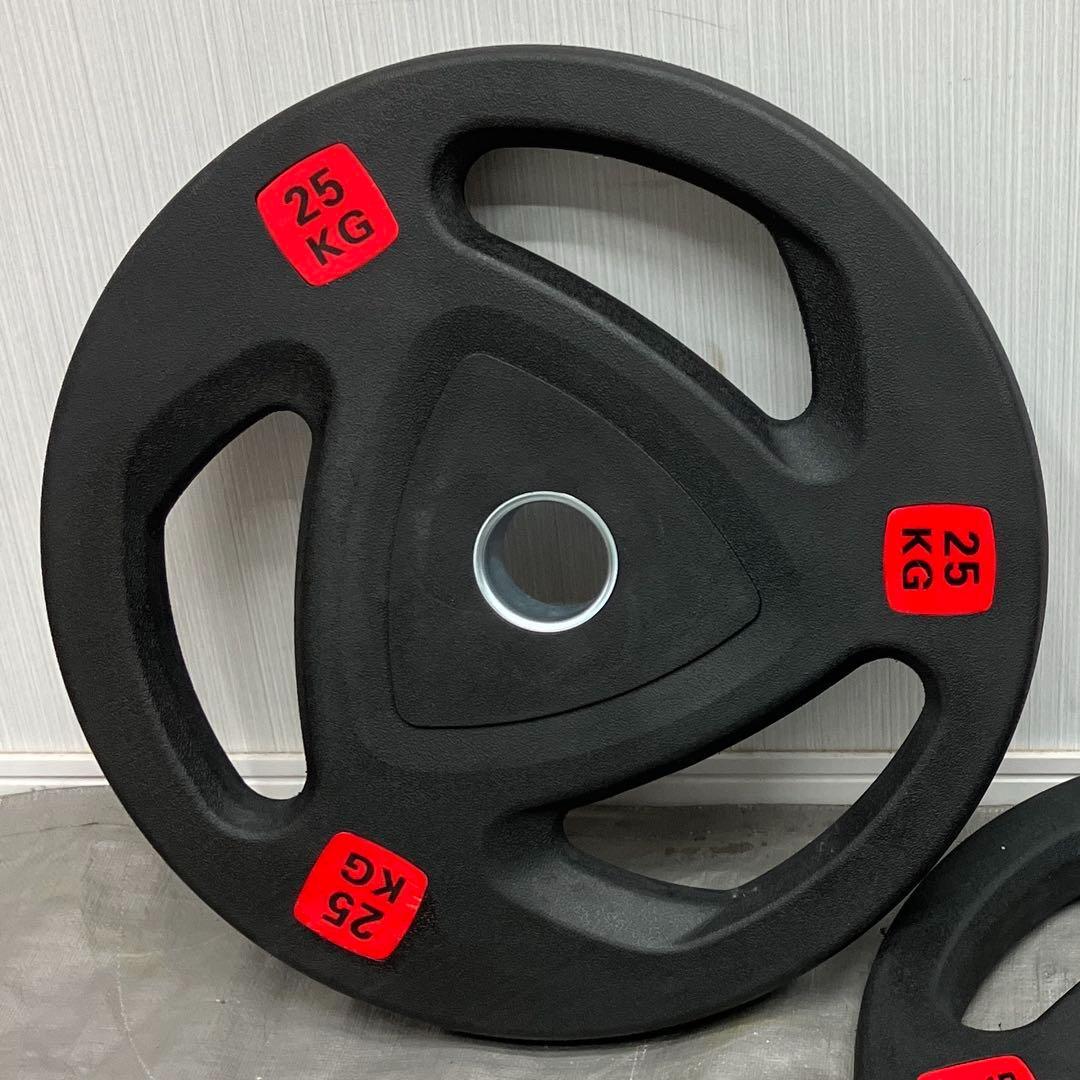 □25kg 4枚 100kgバーベルプレート ラバー オリンピック ベンチプレス