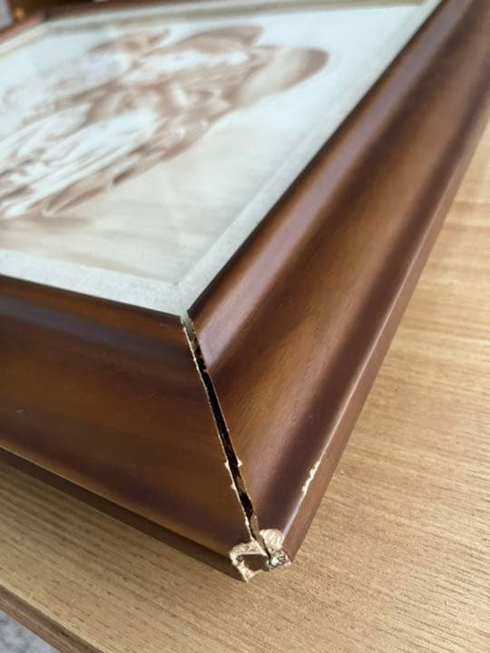 ハンドメイド　トールペイント　キャンバス　茶系