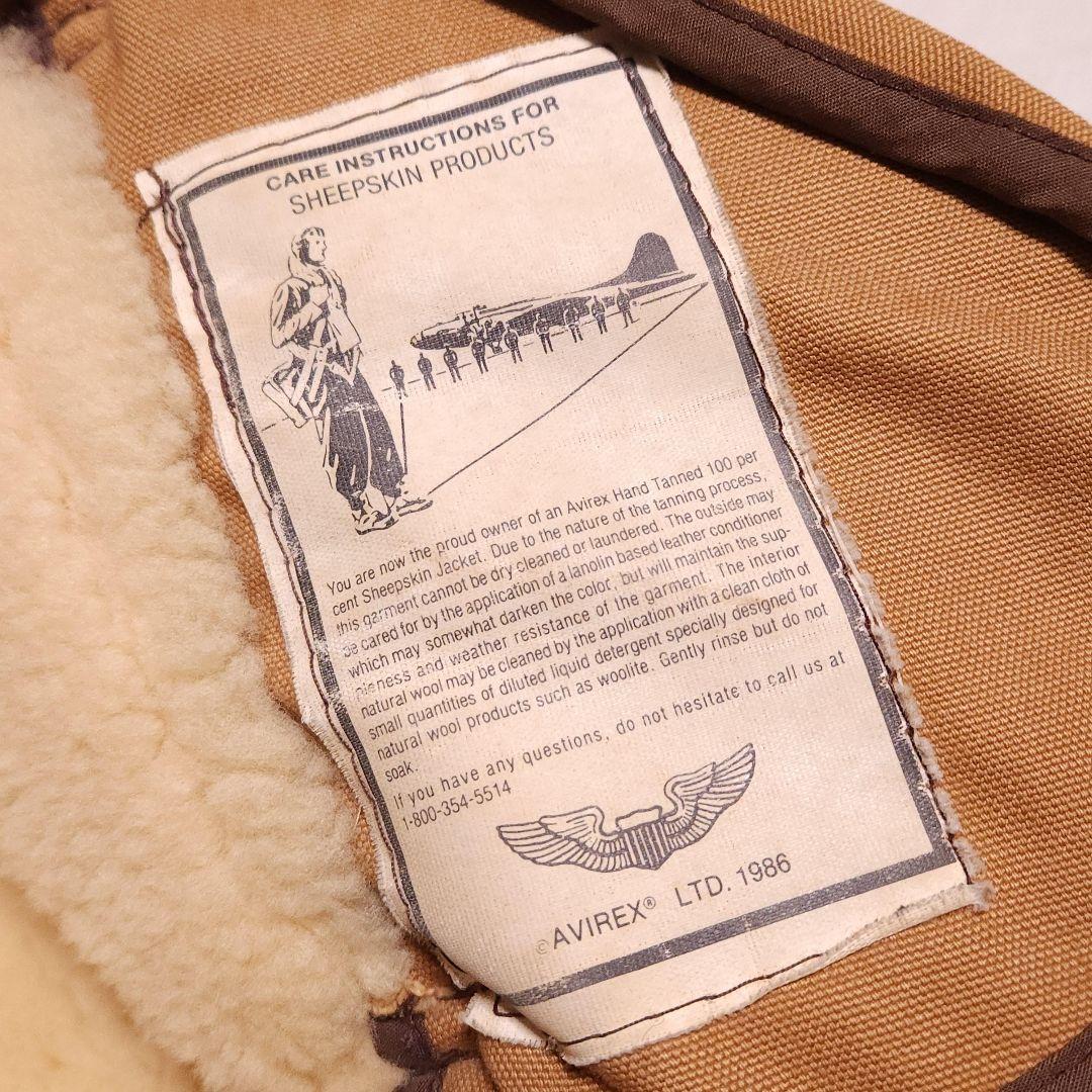 80s USA製 AVIREX TYPE B-3 B3 極厚 リアルムートンジ - メルカリ