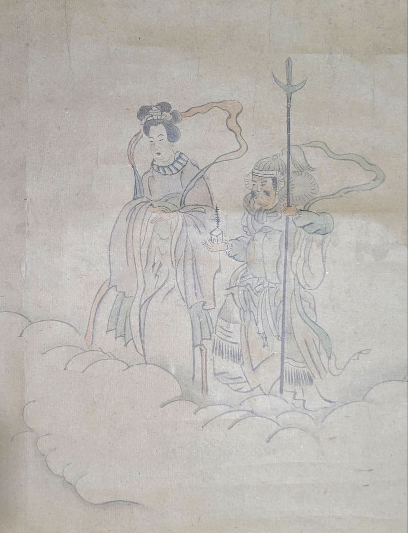 模写/俵屋宗雪/福禄寿之図/桐漆塗り二重箱付/布袋屋