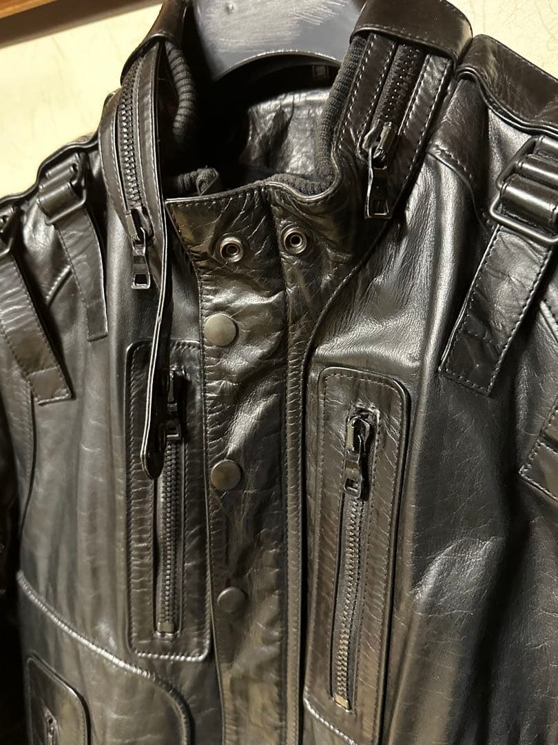 バルマンBALMAIN 黒レザーライダースジャケット サイズ52 - メルカリ