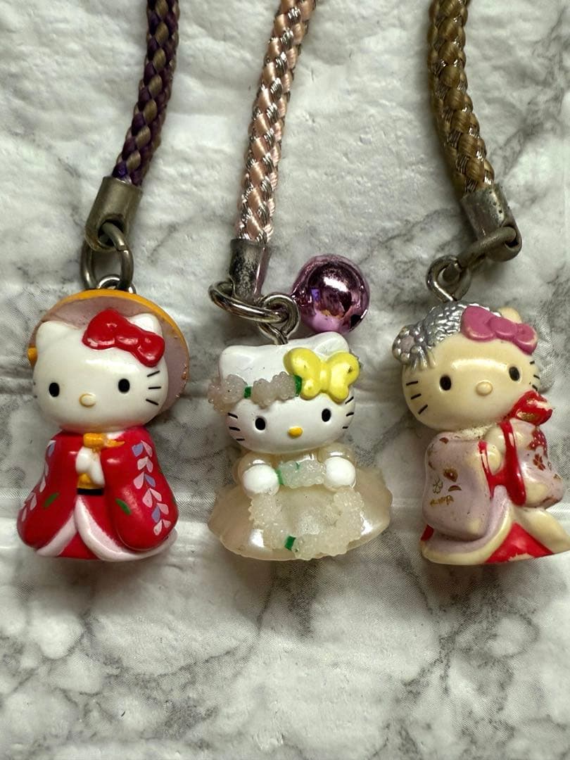 ご当地ストラップ ハローキティ 銀座カンカン娘 岩手 福島 新潟 その他