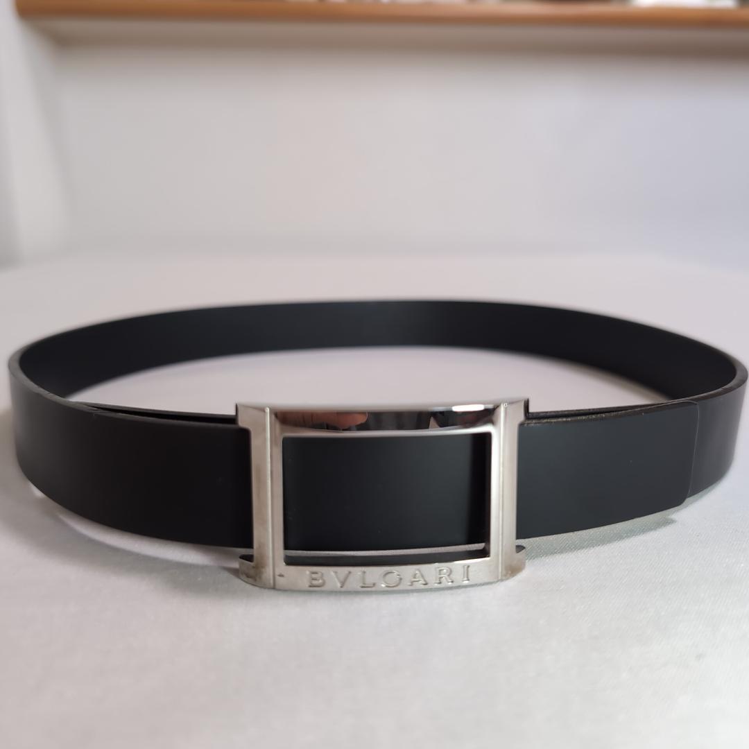 ブルガリ ベルト ロゴ刻印 シルバー金具 黒 75.5±2.5 3穴 212 - メルカリ