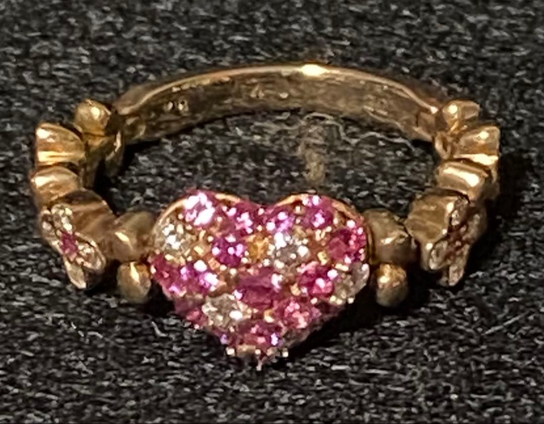 ダイヤモンド ピンクサファイア ハートリング 指輪 リング K18 金 jewel planet 公式サイト / K18 ハートシェイプピンクサファイア 0.25