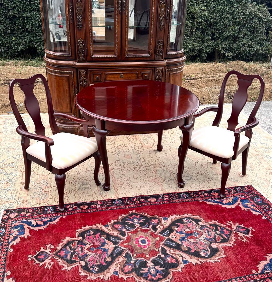 IDC大塚家具 クイーンアン様式 マホガニーダイニングテーブル - メルカリ