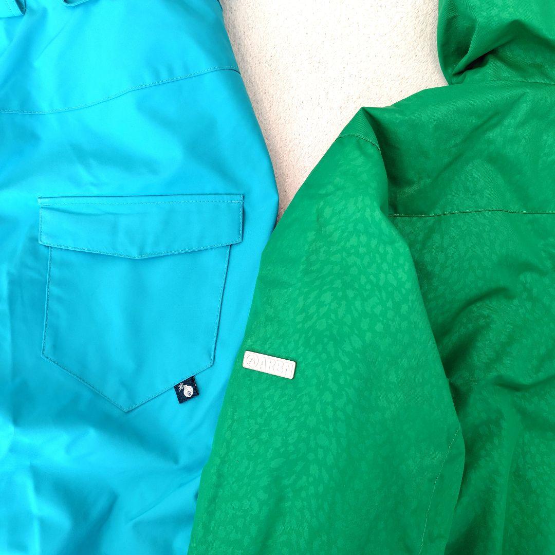 ARBN SNOWBOARDS / アシックス ウェア上下 グリーン／ターコイズ