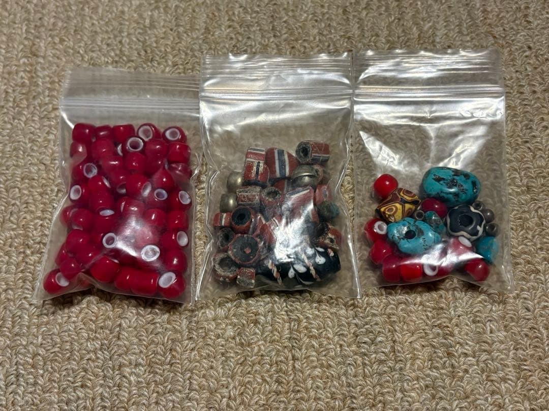 豪華セット】アンティーク ホワイトハーツ ビーズ ターコイズ トレード