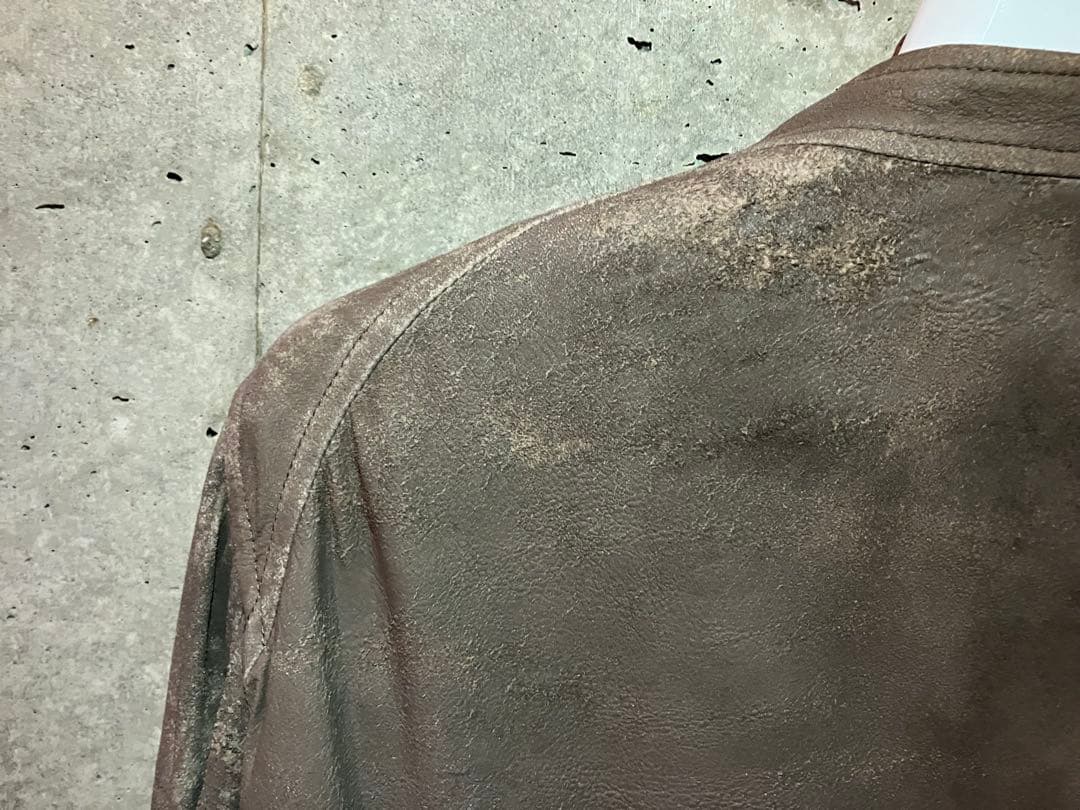 Rick Owens インターシャ シングルライダースブリスター加工 DUST