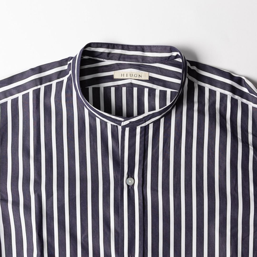 トップス HEUGN Stripe Rod Band Collar Shirt size2 楽天市場】【中古】HEUGN｢ROB Band Collar Shirt｣バンドカラー