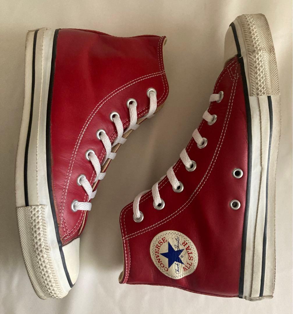 美品】希少90's コンバース オールスター USA製 ハイカットレザー