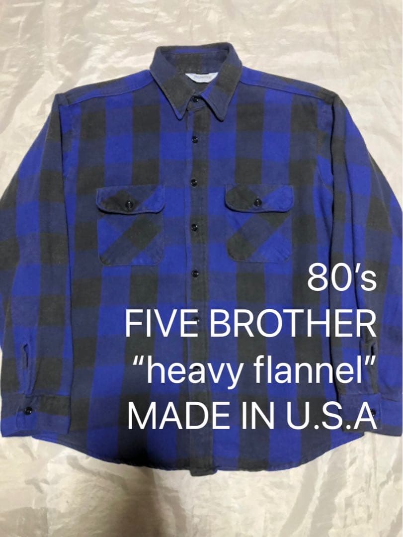80’s USA製 FIVE BROTHERヘビーネルシャツ 極上ボロ】80s Five Brother ヘビーネルシャツ USA製 XL - メルカリ