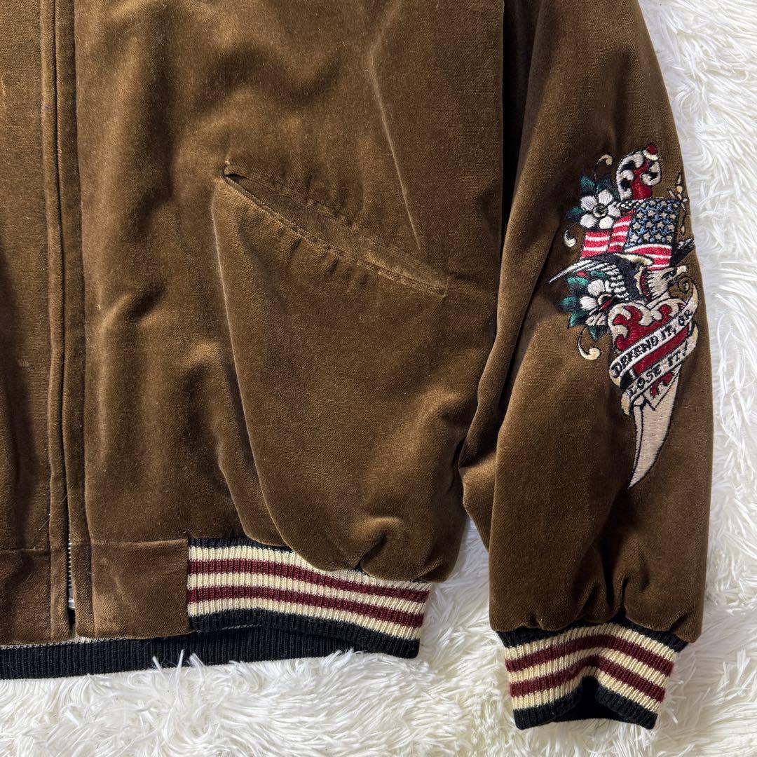 美品】テーラー東洋 別珍 リバーシブル スカジャン M 沖縄 スカル USMC