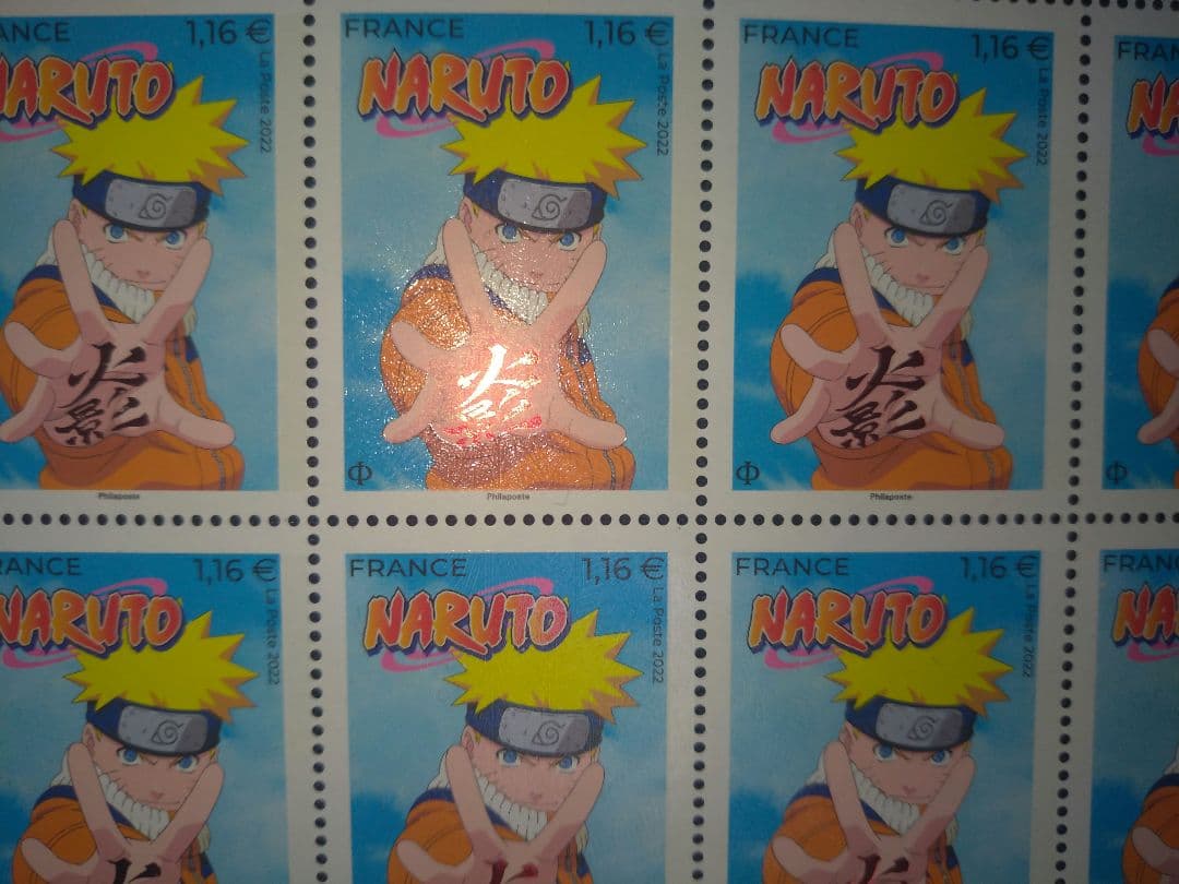 ナルト 20周年記念フランス郵便切手シート（15枚セット）