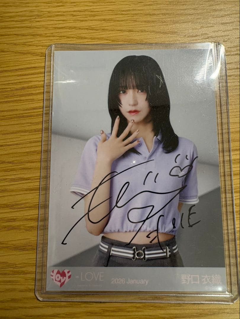 =LOVE イコラブ 野口衣織 ポロシャツ 生写真 直筆 ＋ コンプ セット