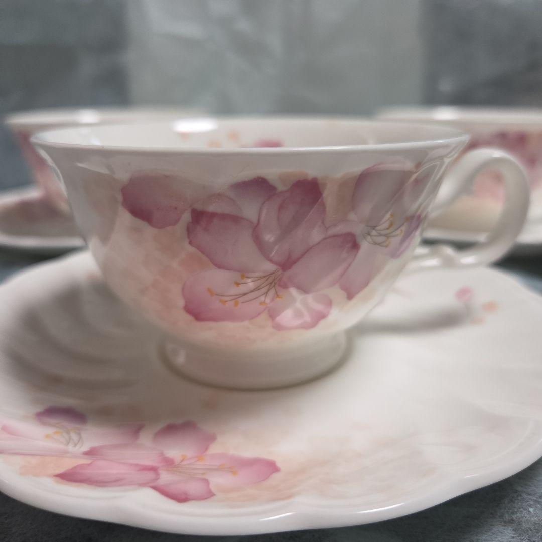 ノリタケ 桜ティーカップ・ソーサー 4セット - メルカリ