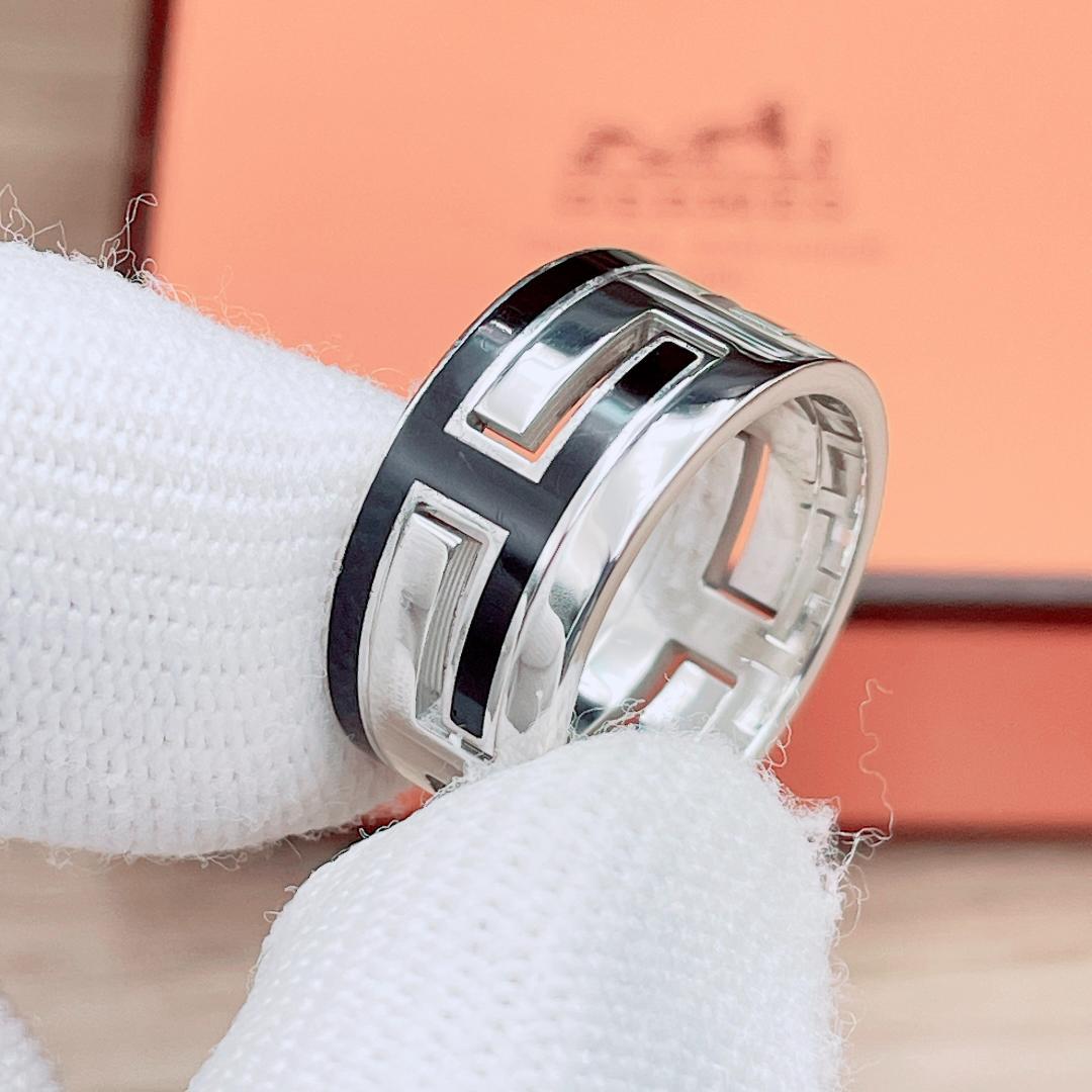 ◇エルメス◇新品仕上済 ムーブ ムーヴアッシュ リング ブラック 925