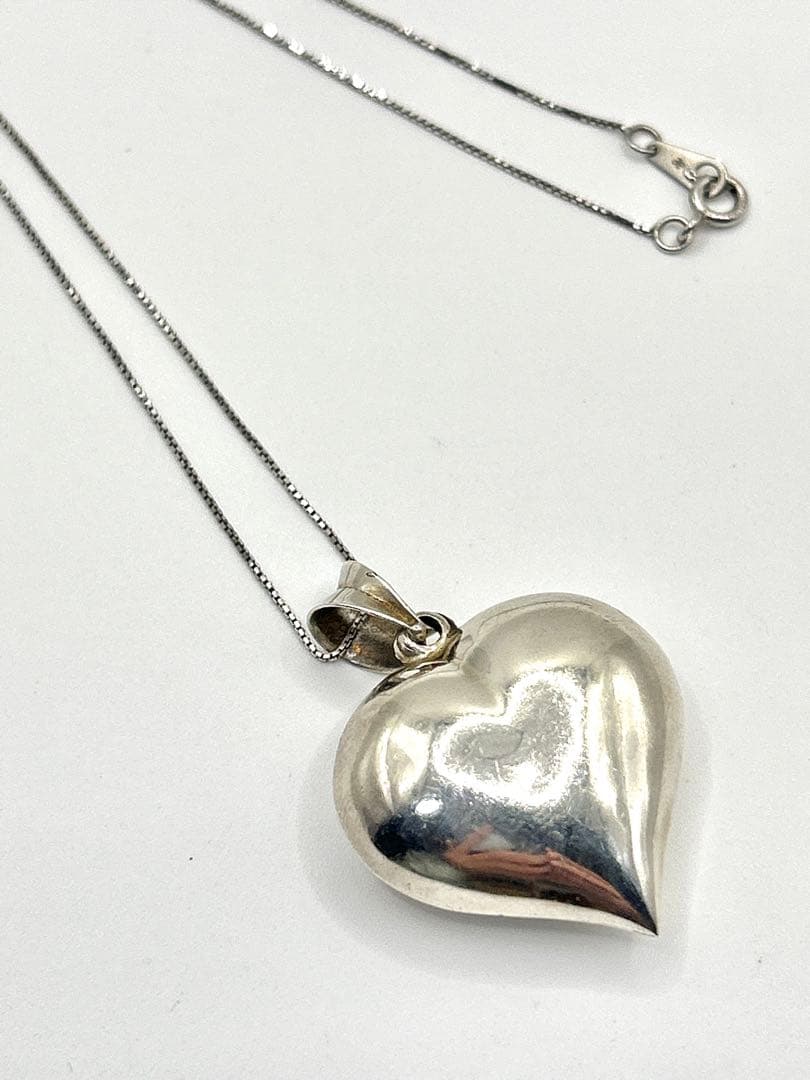 ビンテージ　パフィーハートネックレス　スウィートハートジュエリー　925 スウィートハートジュエリーダブルハート シルバー ヴィンテージ