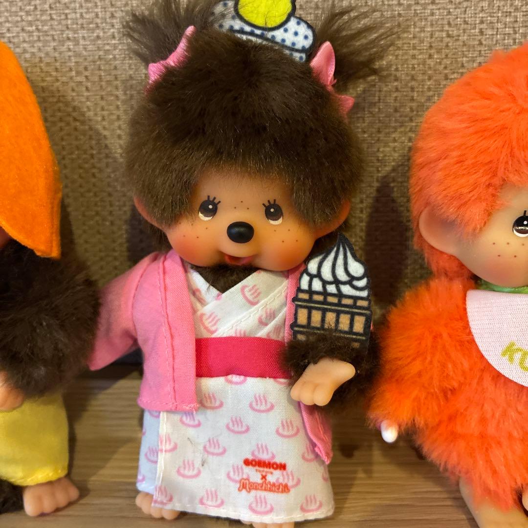 新品 湯布院限定 モンチッチ 3体 GOEMON熊本限定デコポン おまけ付き