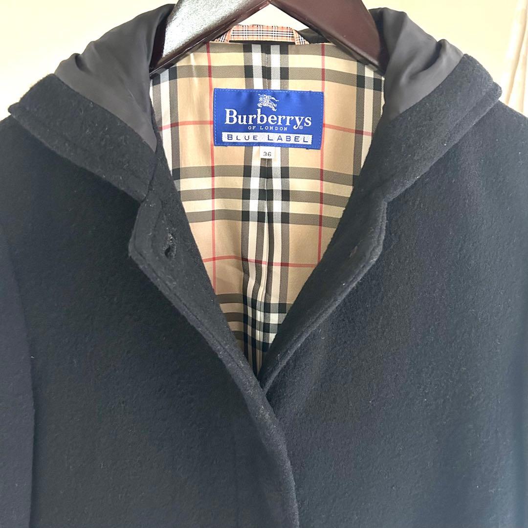 SALE!パーバリーBLUE LABEL ロングコート黒 36 ノバチェック - メルカリ