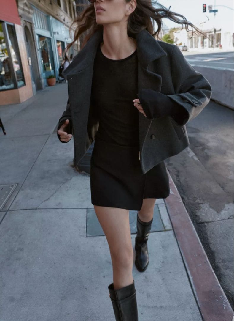 ZARA ザラ ハイネックショートコート 新品、未使用 - メルカリ