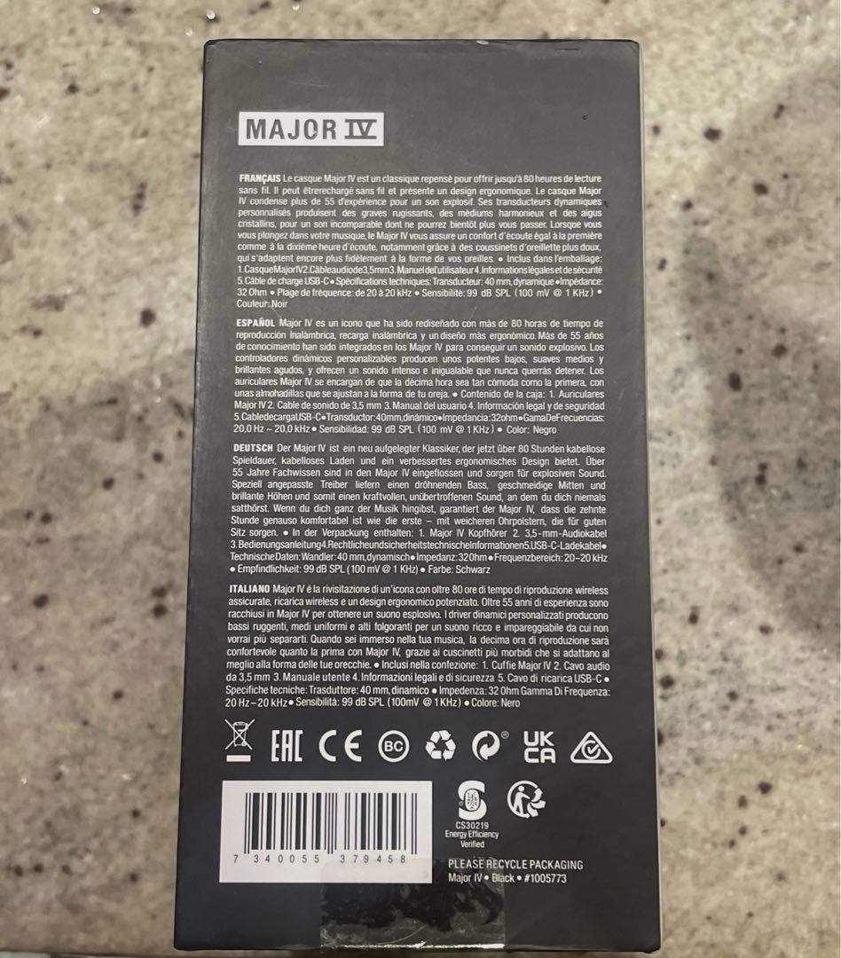 《新品未開封》Marshall ワイヤレスオンイヤーヘッドホン 値下げ中