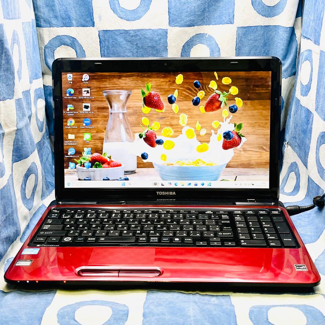 SSDでサクサク快適☆高性能i5☆大人気赤ノートパソコン♪ブルーレイ！Win11 中古ノートパソコン NEC LL750/J Windows11+office 爆速SSD512GB 高