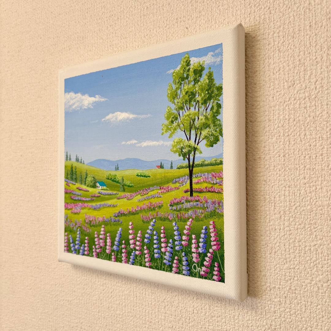 アクリル画 原画 「ルーピンの咲く丘01」 SSMサイズ キャンバス - メルカリ