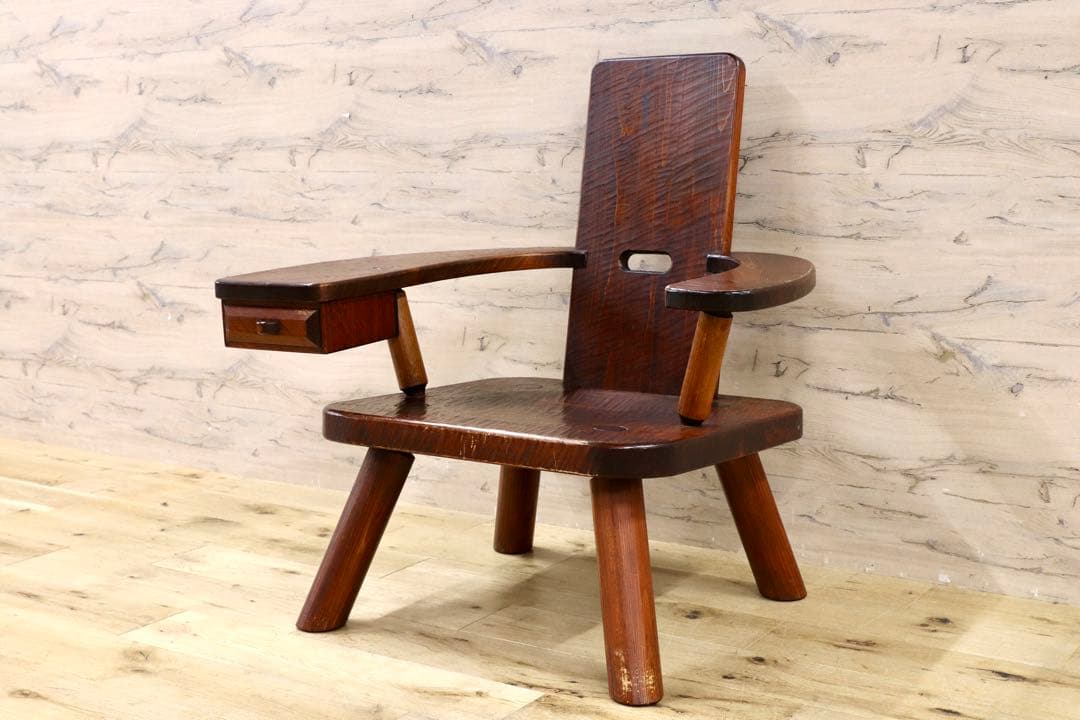 GMHH480○矢澤金太郎 おやじの椅子 1人掛け椅子 無垢材 指物家具 無垢