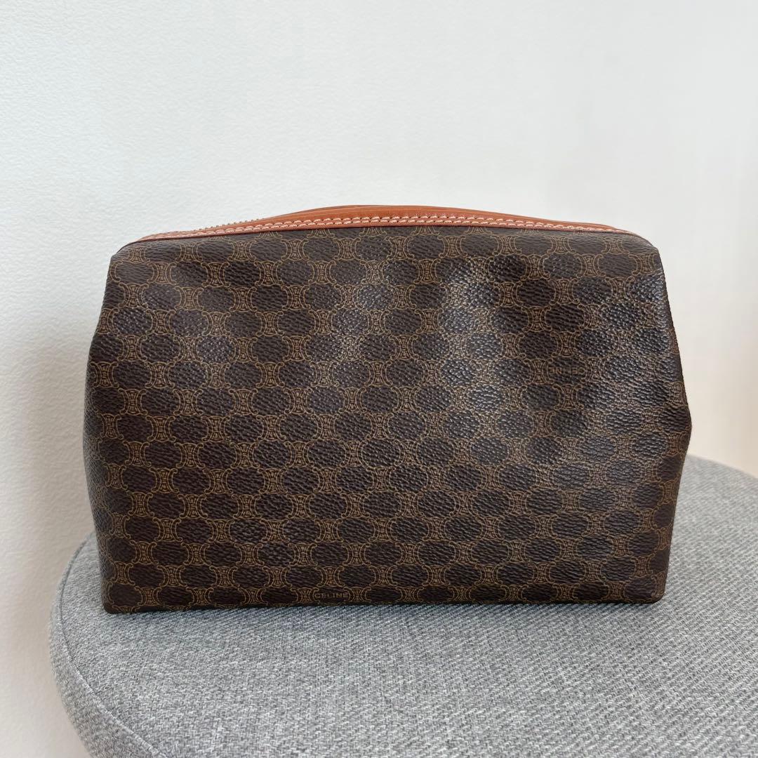 美品】セリーヌ ポーチマカダムコスメポーチ小物入れ ブラウンゴールド