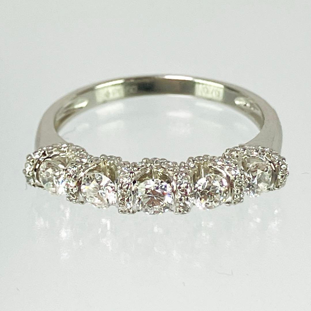 GSTV Pt950 リリーダイヤモンド 空中留め リング D:0.70 H&C - メルカリ