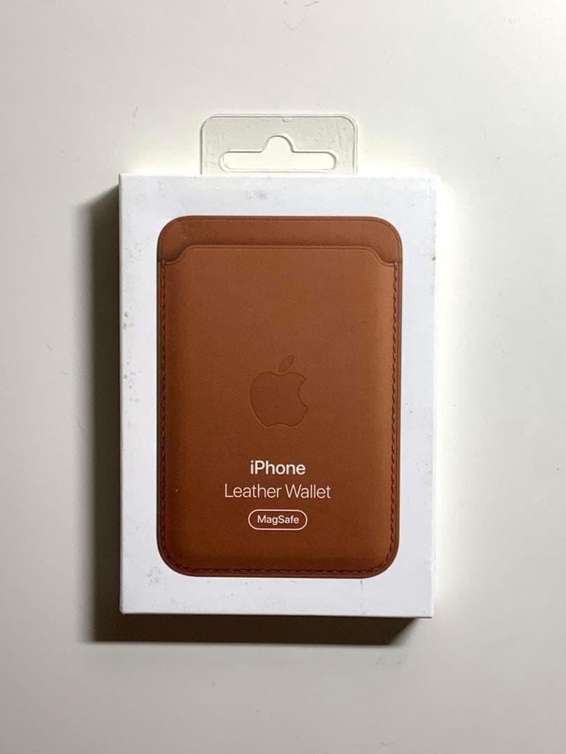 新品】純正 MagSafe対応 iPhoneレザーウォレット・サドルブラウン①