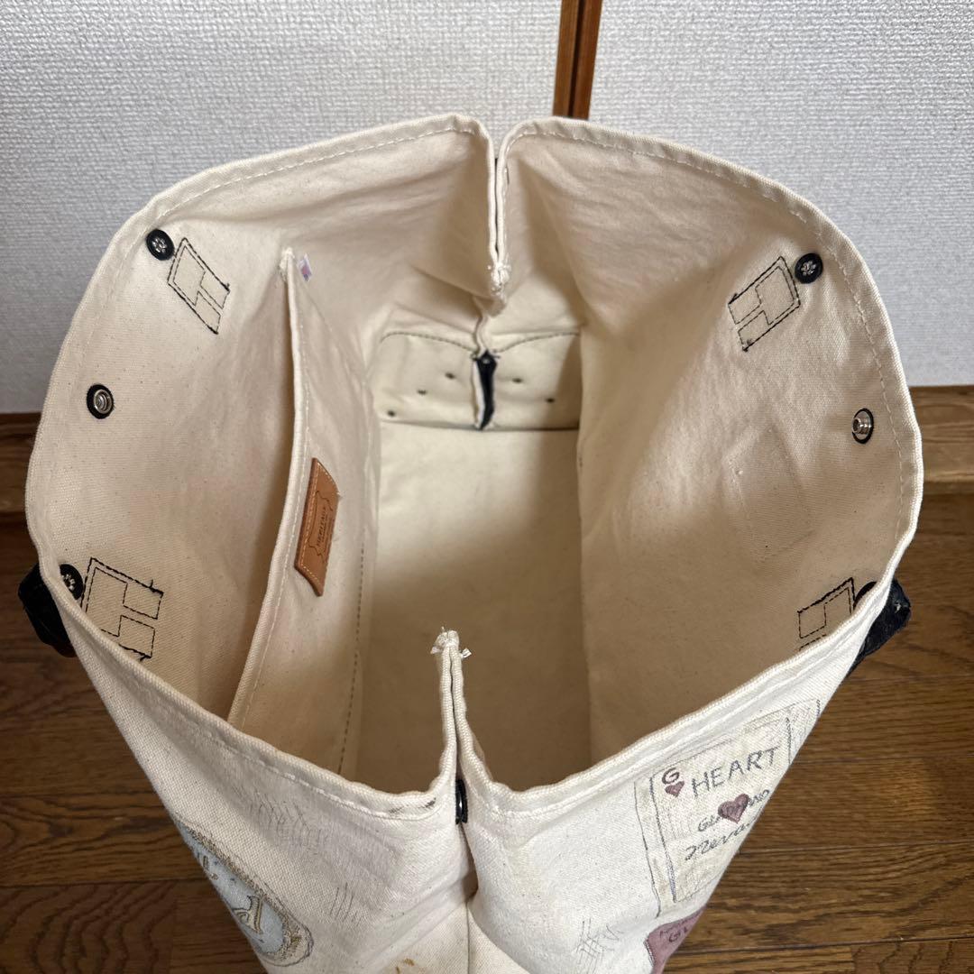 GLADHAND ハンドペイント ヘリテージレザー キャンバス トートバッグ
