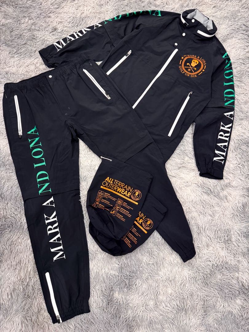 未使用 MARK&LONA マークアンドロナ レインウェア セットアップ MARK&LONAマーク＆ロナAxis 3Layer System LKT navy レインウェアー