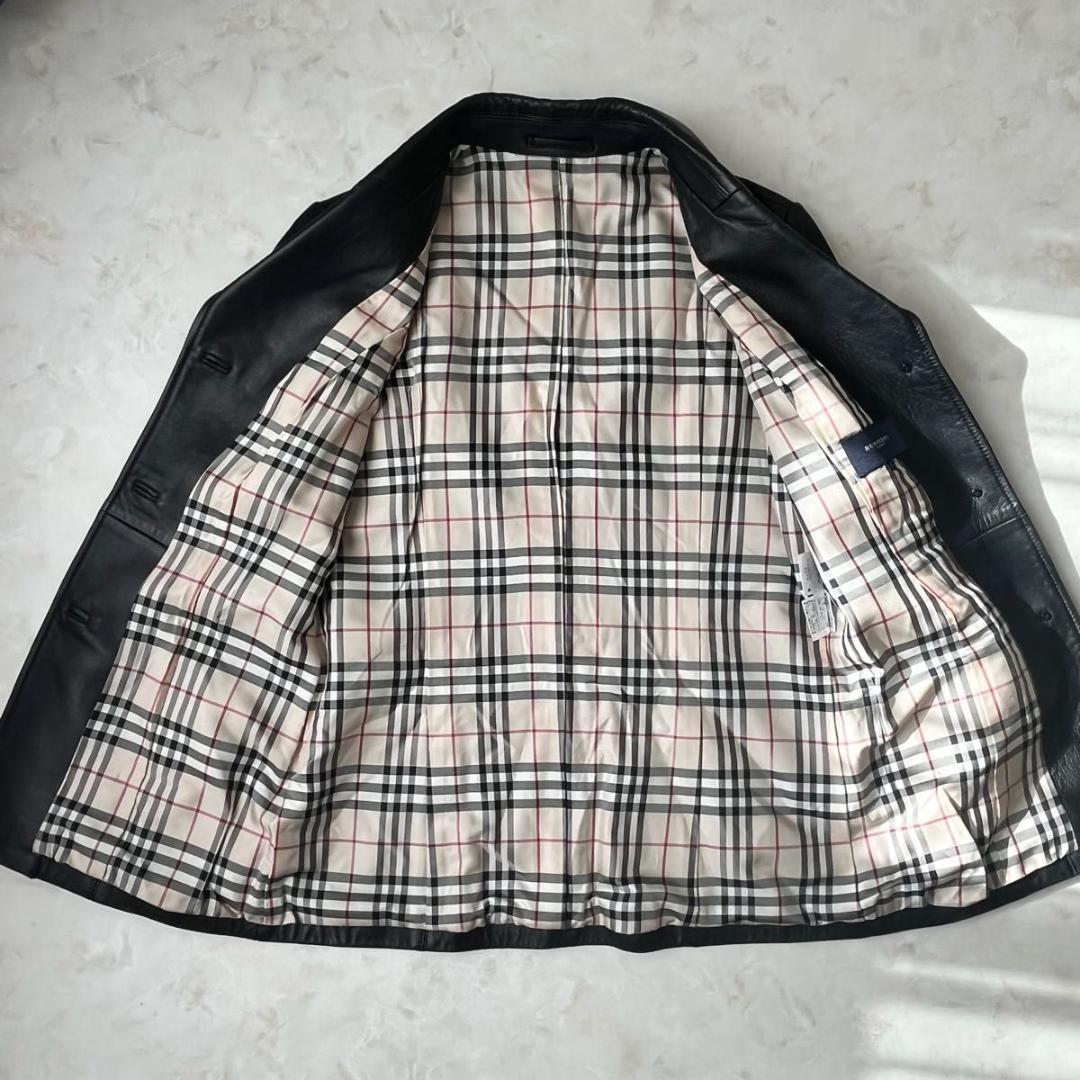 美品】BURBERRY レザージャケット ノバチェック 本革 シープスキン L