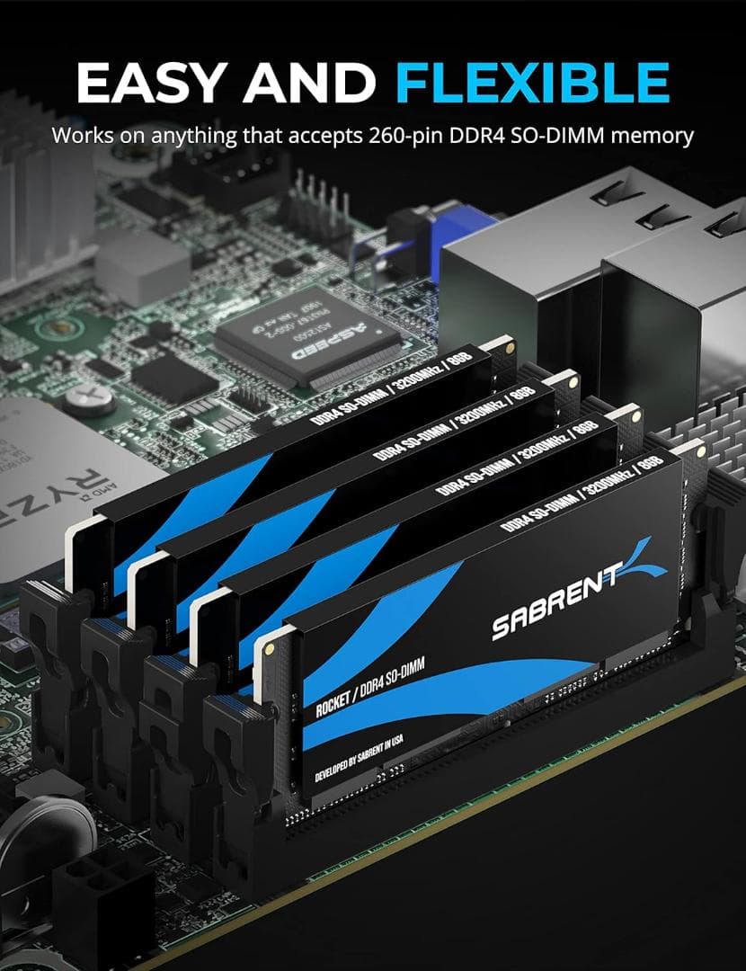 SABRENT 16GB DDR4 3200MHz ノートPCミニPC用新品