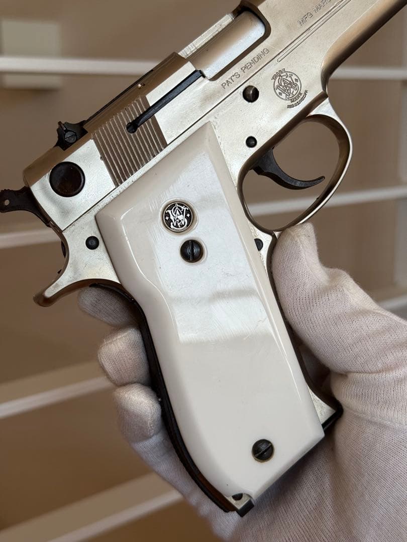 マルシン S&W M39 M39-2 シルバー ホワイトグリップ モデルガン